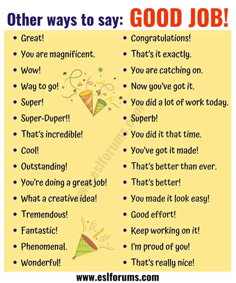 did a good job synonym|63 Ways To Say “Good Job” In Different Situations .